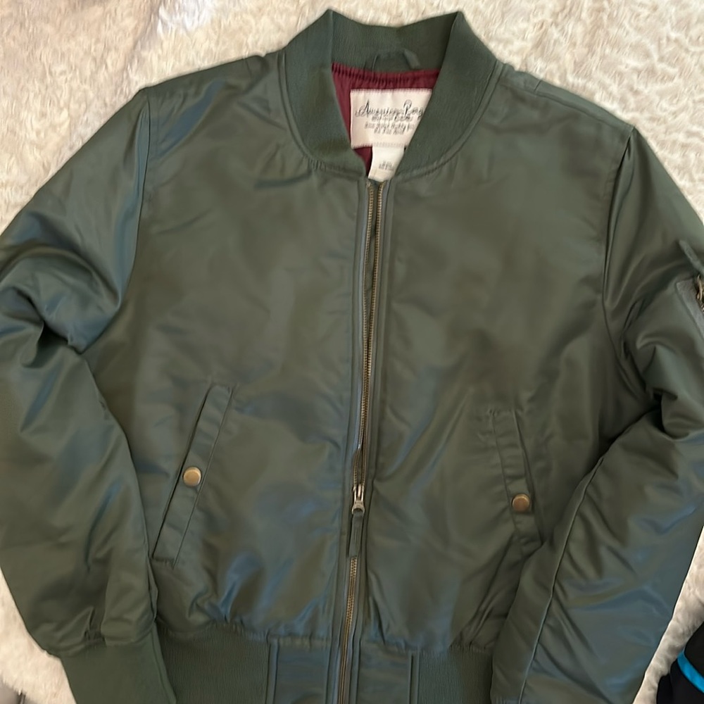 American Rag bomber jacket army green bomber jacket nice large